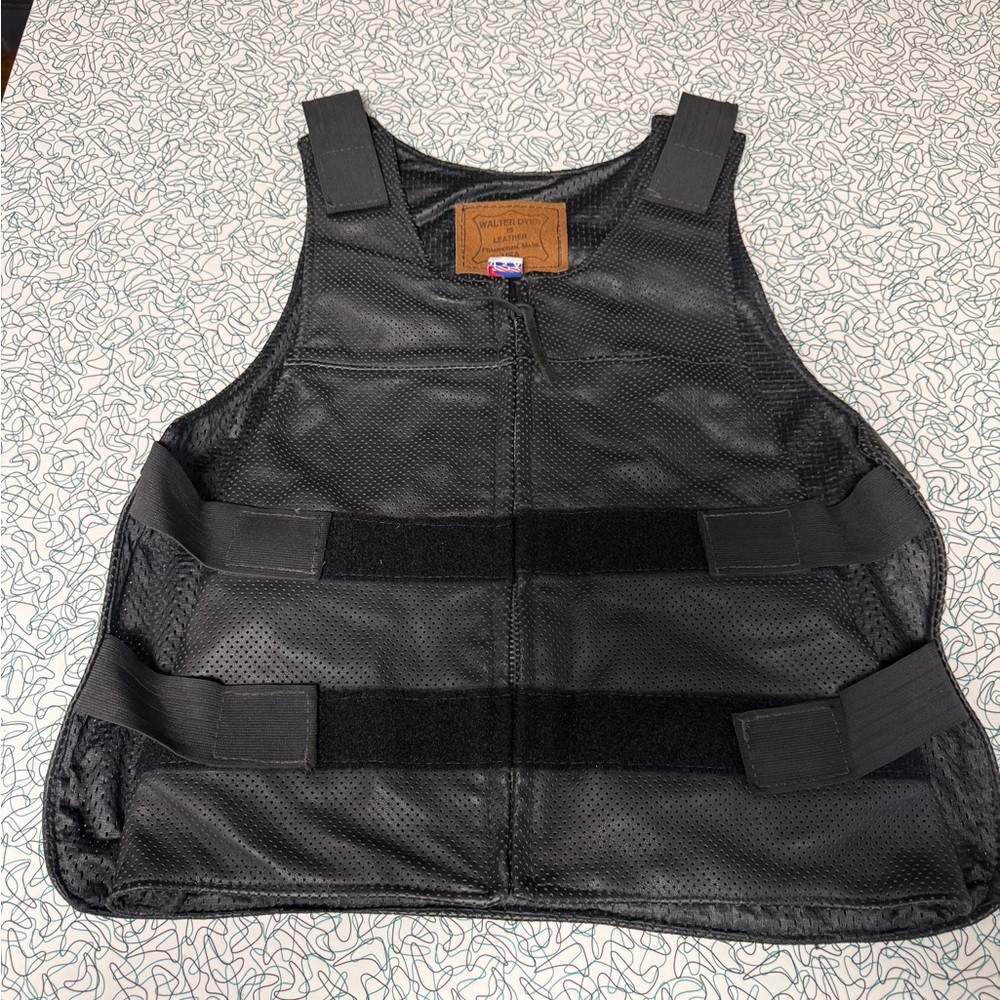 Black Leather Biker Vest